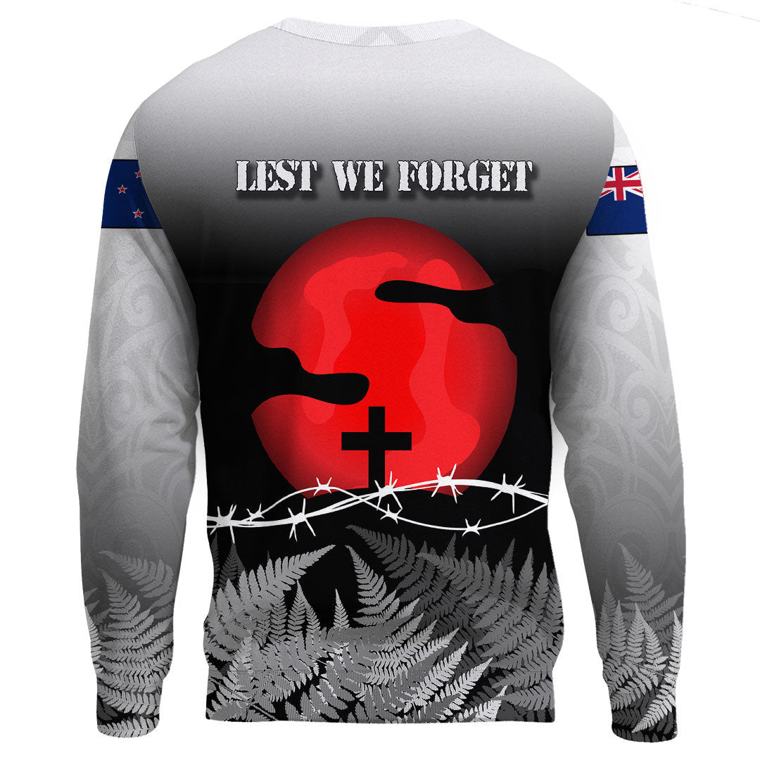 Polynesian Pride Clothing - New Zealand Anzac Day Silhouette Soldier.Sweatshirt - Polynesian Pride