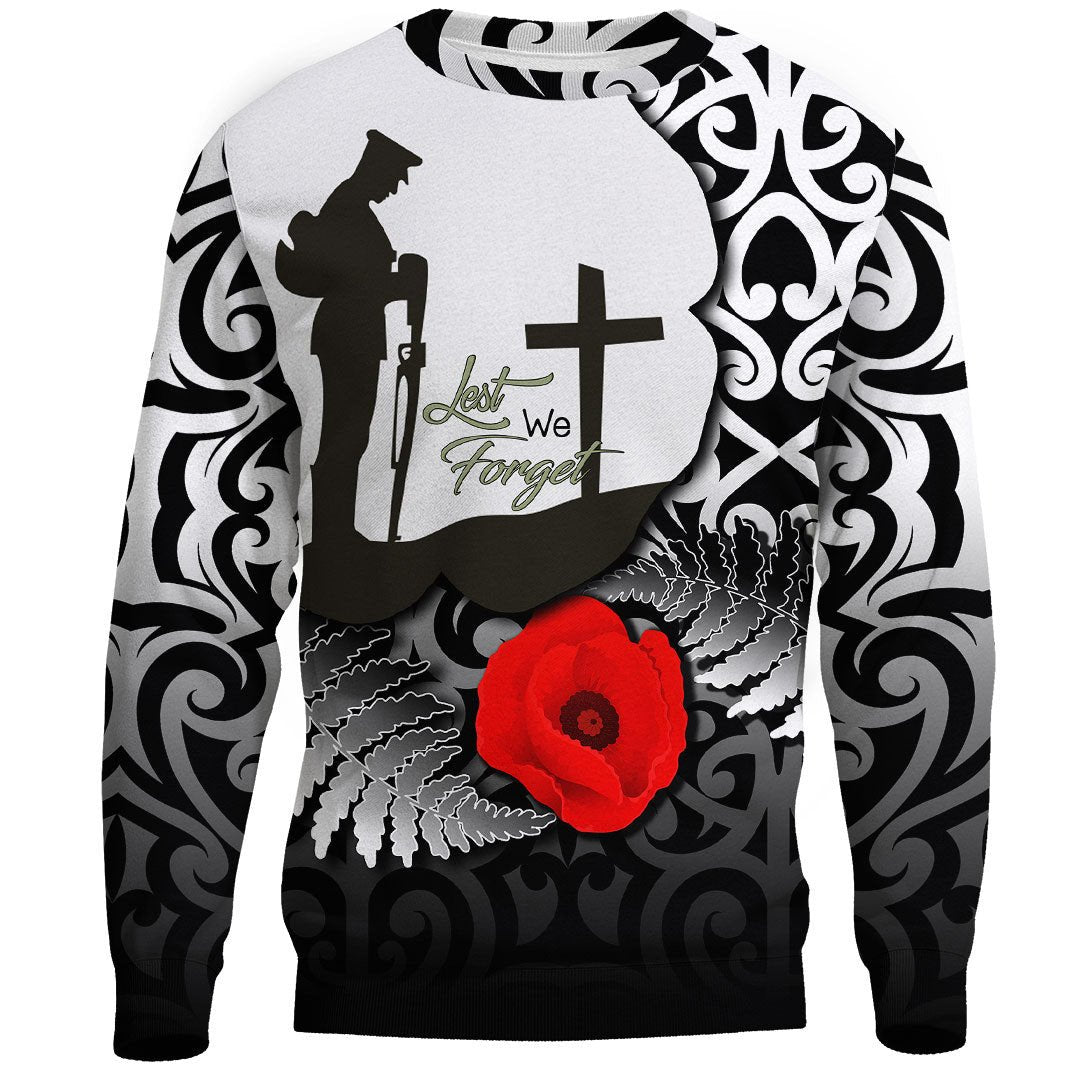 Polynesian Pride Clothing - Anzac Day Poppy Remembrance.Sweatshirt - Polynesian Pride