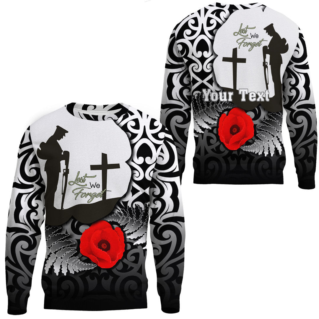Polynesian Pride Clothing - (Custom) Anzac Day Poppy Remembrance.Sweatshirt Unisex Black - Polynesian Pride