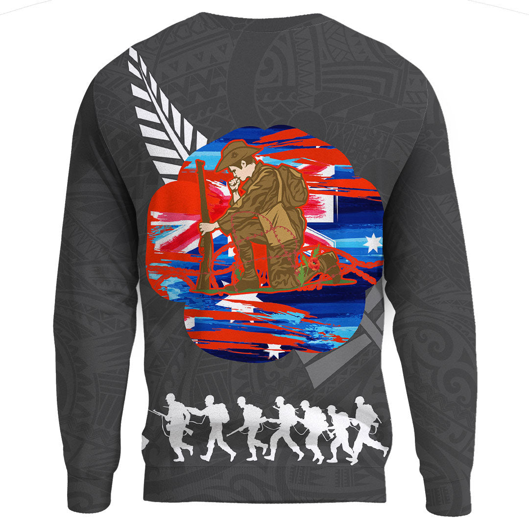 Polynesian Pride Clothing - New Zealand Anzac Red Poopy.Sweatshirt - Polynesian Pride