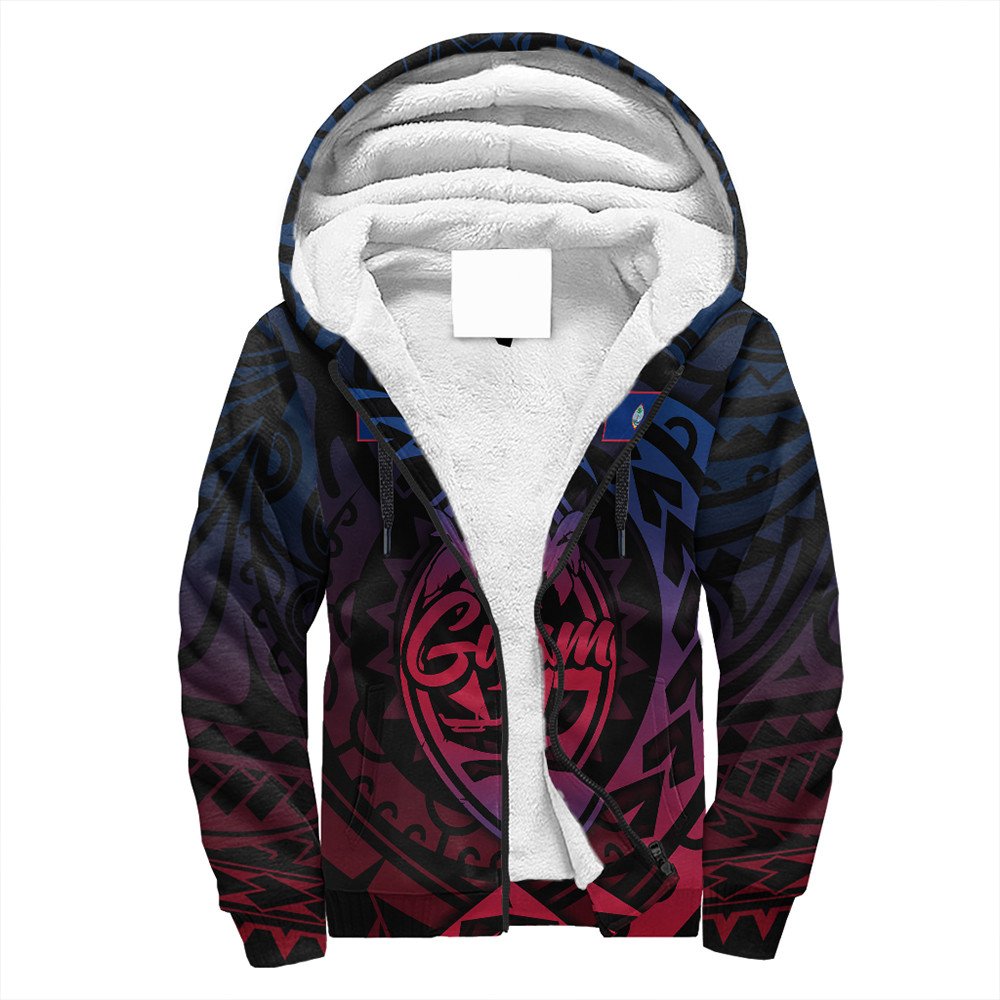 Polynesian Pride Hoodie - Guam Rising Style Sherpa Hoodie LT10 Unisex Black - Polynesian Pride