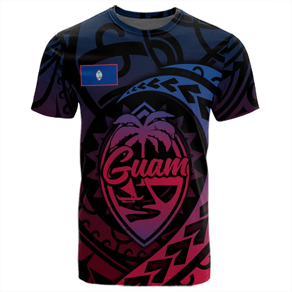 Polynesian Pride T Shirt Guam Rising Style T Shirt LT10 Black - Polynesian Pride