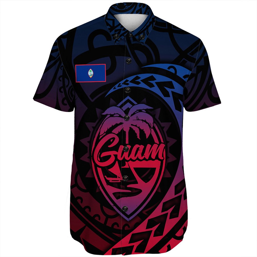 Polynesian Pride Short Sleeve Shirt - Guam Rising Style Short Sleeve Shirt LT10 Unisex Black - Polynesian Pride