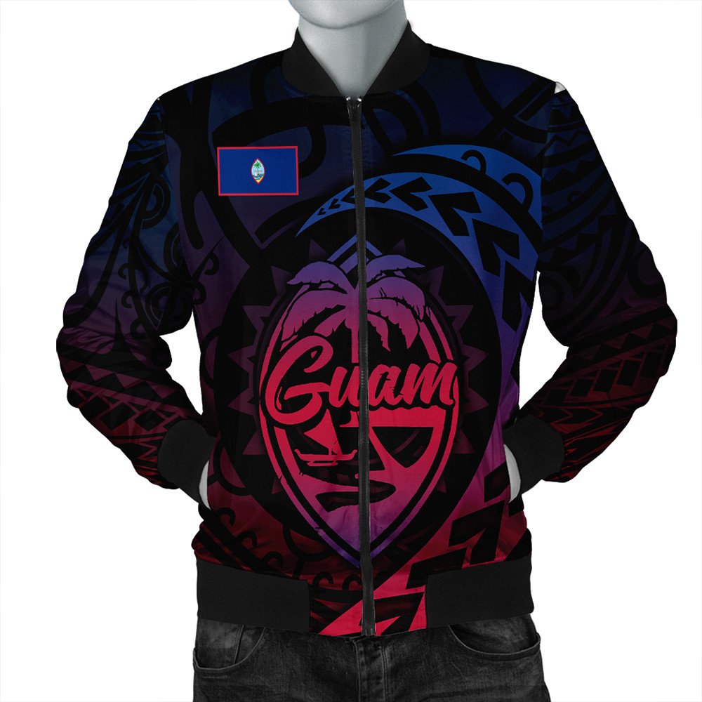 Polynesian Pride Jacket - Guam Rising Style Bomber Jacket LT10 Unisex Black - Polynesian Pride