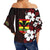 Polynesian Pride Clothing - Hawaii Kanaka Hibiscus Style Off Shoulder Wrap Waist Top LT10 - Polynesian Pride
