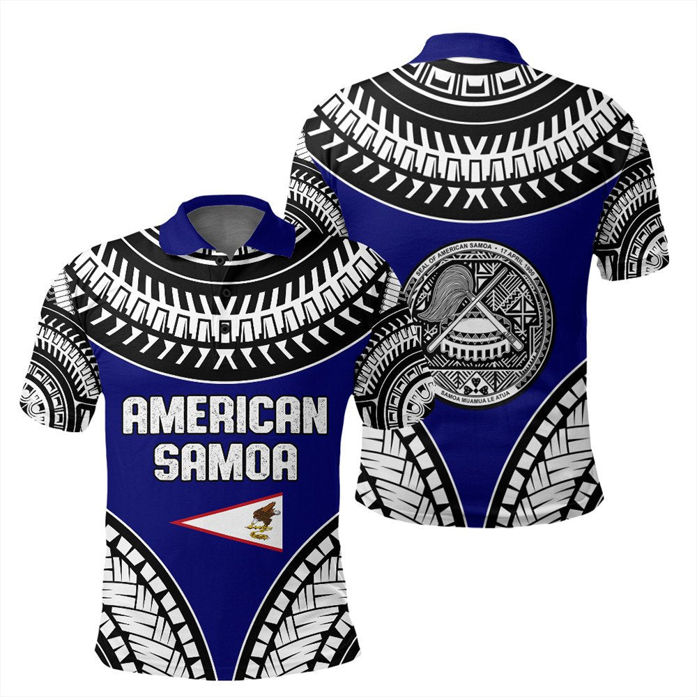 Polynesian Pride Apparel American Samoa Tattoo Chief Polo Shirt LT10 - Polynesian Pride