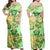 Polynesian Dress - Green Hibiscus Pattern Decor Off Shoulder Long Dress LT10 Women Green - Polynesian Pride