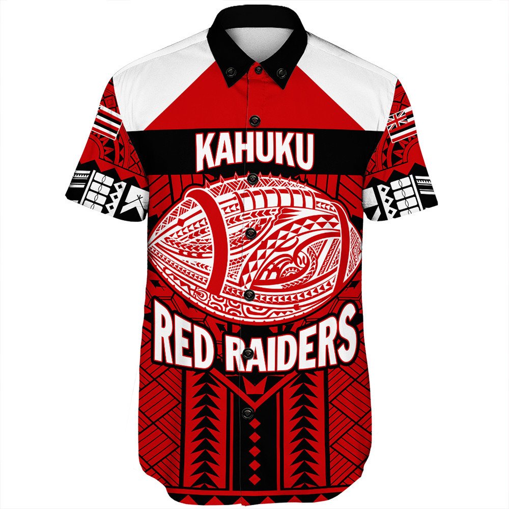 Polynesian Pride Shirt - Personalized Hawaiian High Kahuku Football Short Sleeve Shirt LT10 Unisex Red - Polynesian Pride