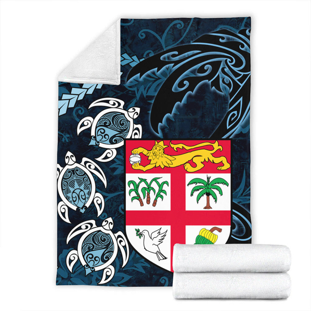 Polynesian Pride Home Set - Fiji Coat of Arms Turtle Palm Tree Blanket LT10 - Polynesian Pride
