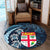 Polynesian Pride Home Set - Fiji Coat of Arms Turtle Palm Tree Round Carpet LT10 Blue - Polynesian Pride