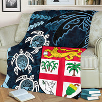Polynesian Pride Home Set - Fiji Coat of Arms Turtle Palm Tree Blanket LT10 - Polynesian Pride