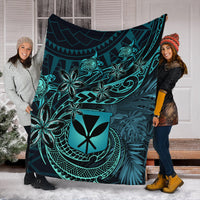Polynesian Pride Home Set - Hawaii Kanaka Maoli Turquoise Tiare Honu Blanket LT10 - Polynesian Pride