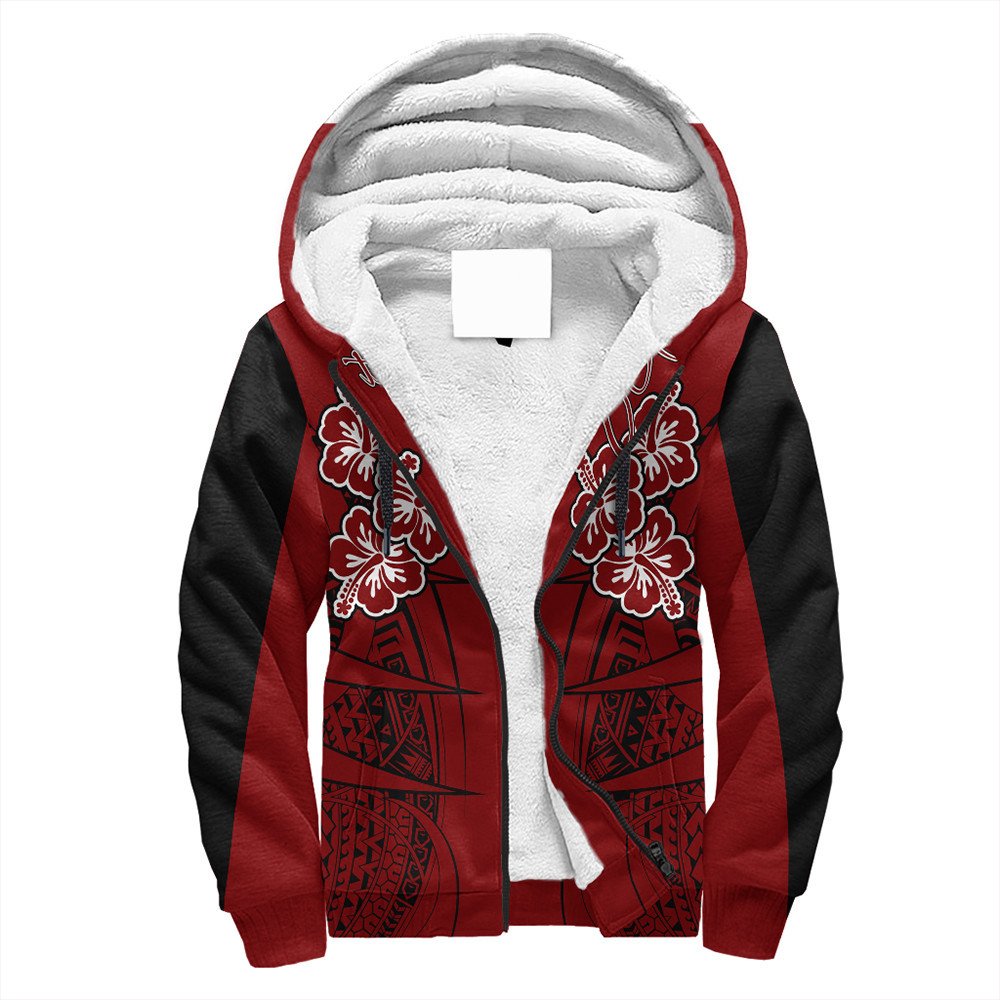 Polynesian Pride Hoodie - Personalized Hawaii Spearhead Hibiscus Polynesian Sherpa Hoodie LT10 - Polynesian Pride