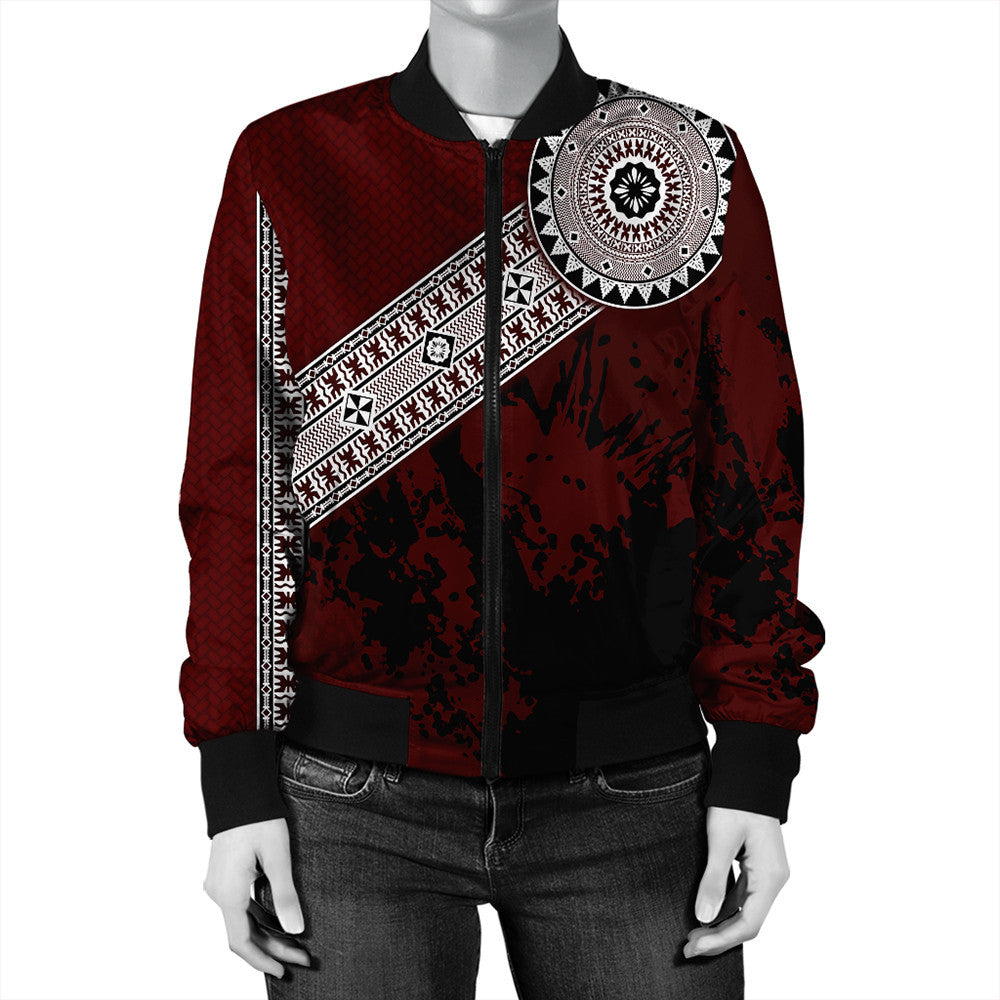 Polynesian Pride Jacket - Fiji Masa Paint Style Bomber Jacket LT10 - Polynesian Pride