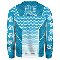Polynesian Pride Sweatshirt - Personalized Kakau Hawaii Polynesian Blue Gradient Sweatshirt LT10 - Polynesian Pride