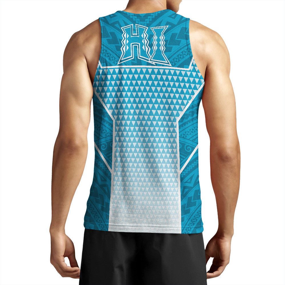 Polynesian Pride Tank Top - Personalized Kakau Hawaii Polynesian Blue Gradient Tank Top LT10 - Polynesian Pride