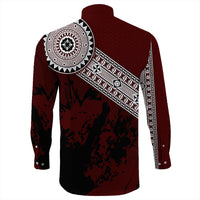 Polynesian Pride Shirt - Fiji Masa Paint Style Long Sleeve Button Shirt LT10 - Polynesian Pride
