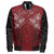Polynesian Pride Jacket - Personalized Hawaii Spearhead Hibiscus Polynesian Sleeve Zip Bomber Jacket LT10 Unisex Red - Polynesian Pride