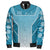 Polynesian Pride Jacket - Personalized Kakau Hawaii Polynesian Blue Gradient Sleeve Zip Bomber Jacket LT10 Unisex Blue - Polynesian Pride