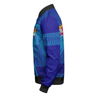 Polynesian Pride Jacket - Fiji Palm Tree Coat Of Arms Sleeve Zip Bomber Jacket LT10 - Polynesian Pride