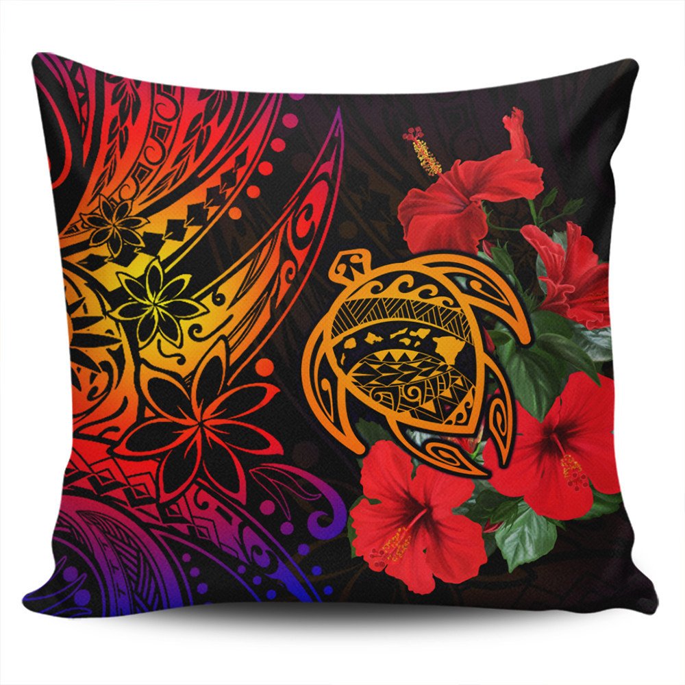 Polynesian Pride Home Set - Hawaii Turtle Ocean Pillow Covers LT10 One Size Red - Polynesian Pride