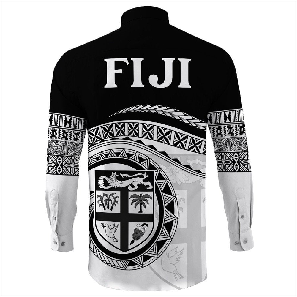 Polynesian Pride Shirt - Fiji Rugby Concept Long Sleeve Button Shirt LT10 - Polynesian Pride