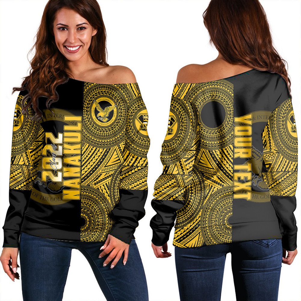 Polynesian Pride Sweatshirt - Personalized Hawaii Class Of Nanakuli Women Off Shoulder LT10 Women Black - Polynesian Pride