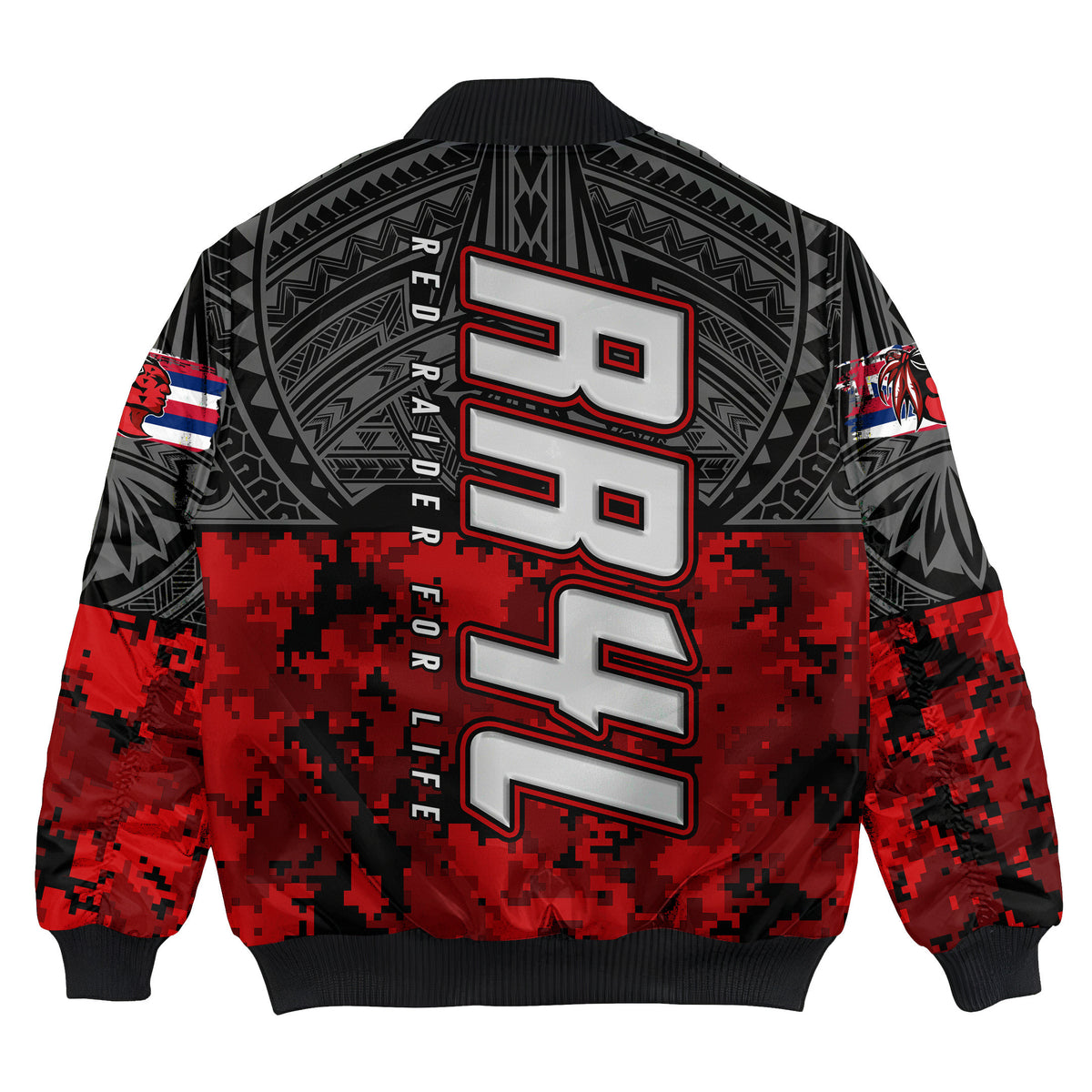 Polynesian Pride Jacket - Red Raider For Life Bomber Jacket LT10 - Polynesian Pride
