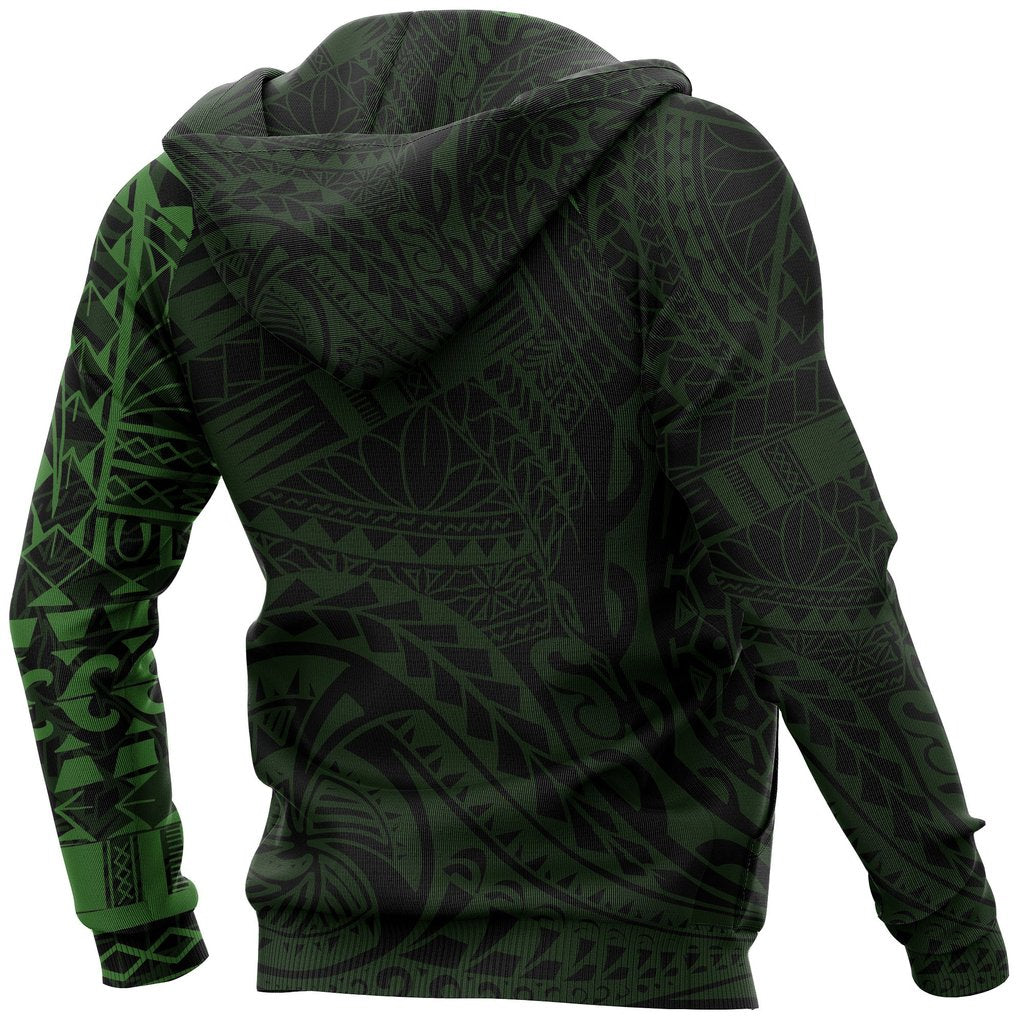 Hoodie Polynesian Green Tattoo Style - Polynesian Pride