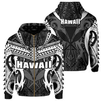 Hawaii Polynesian Tribal Kanaka Maoli Zipper Hoodie White Mark Style Unisex White - Polynesian Pride