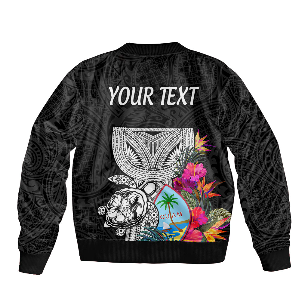 (Custom Personalised) Guam Tribal Latte Stone Tropical Sleeve Zip Bomber Jacket LT9 - Polynesian Pride