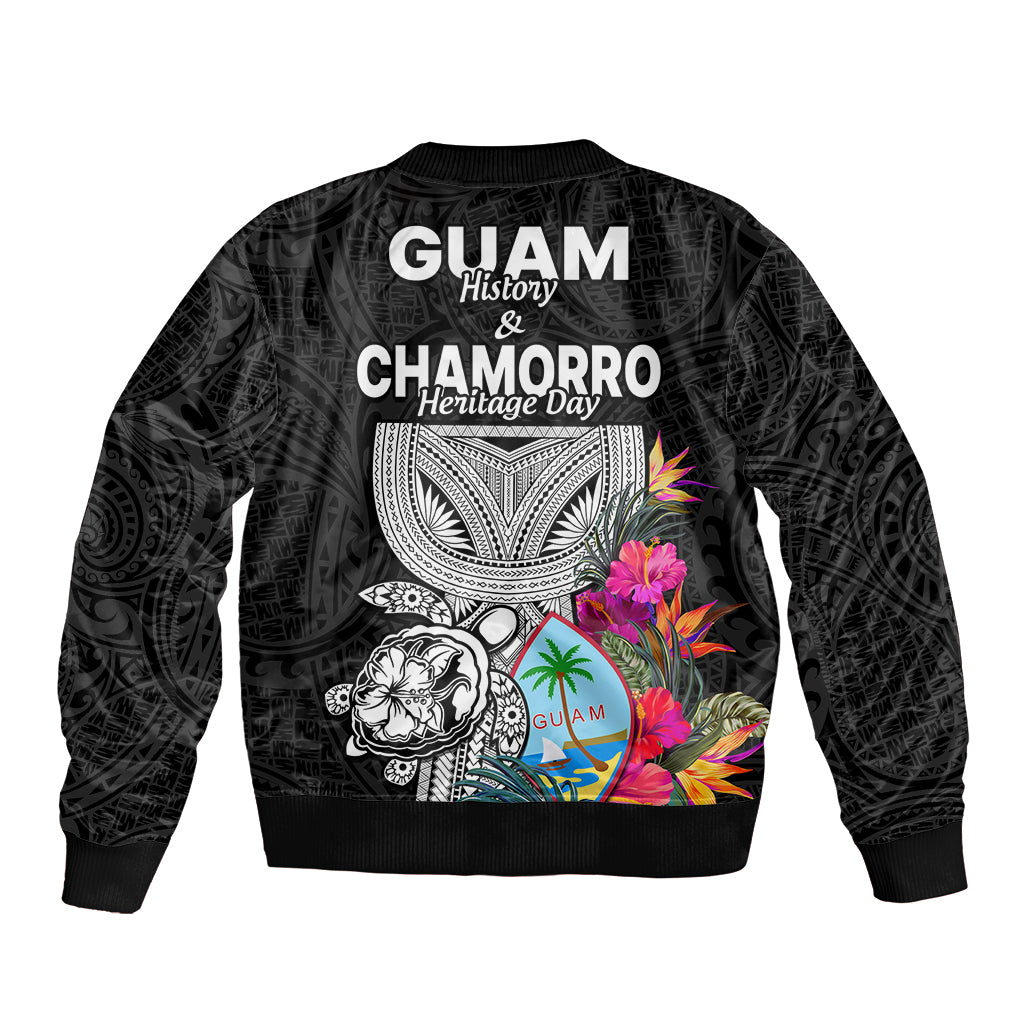 Guam Tribal Latte Stone Tropical Sleeve Zip Bomber Jacket LT9 - Polynesian Pride