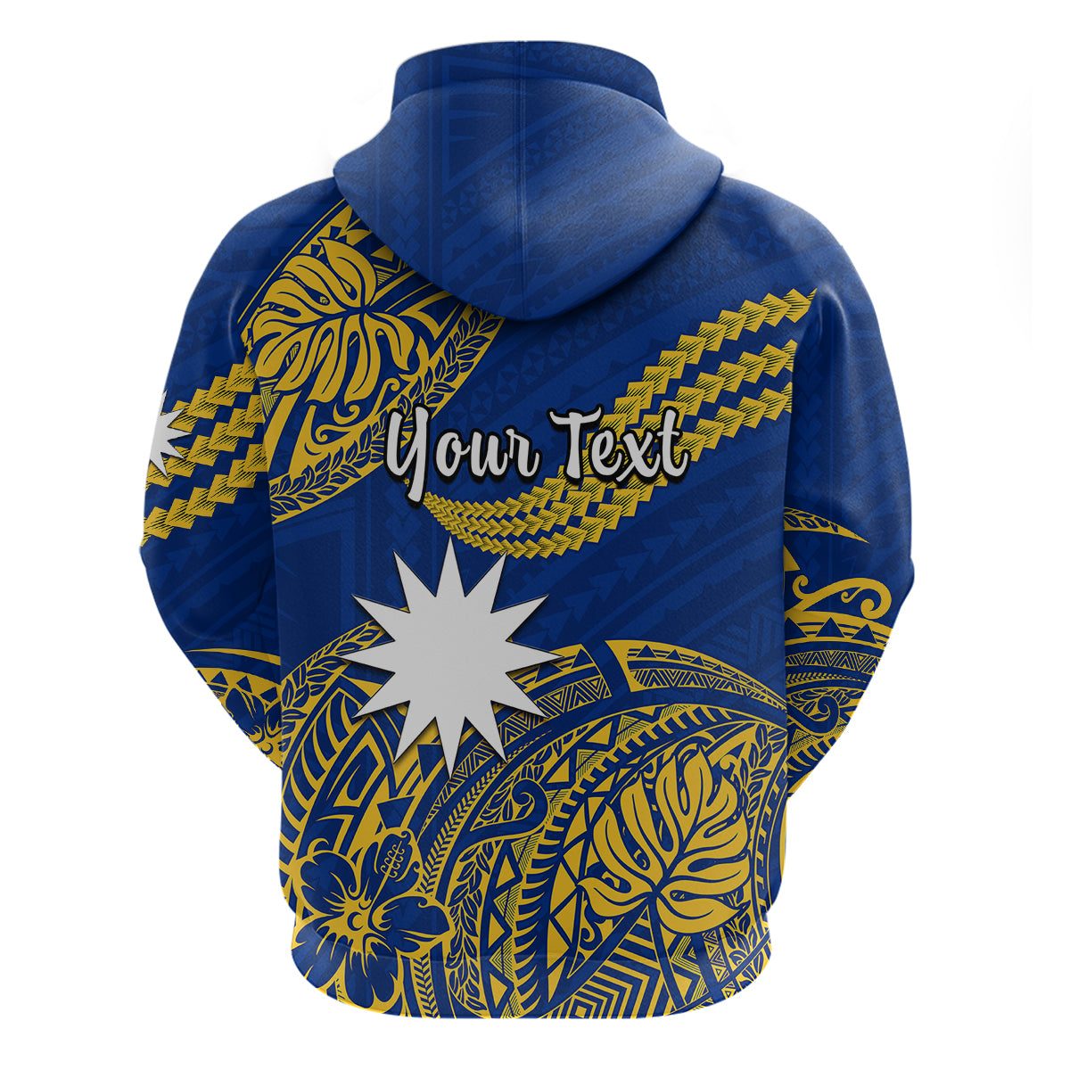Custom Nauru Polynesian Hoodie Hibiscus Naoero Flag Color LT14 - Polynesian Pride
