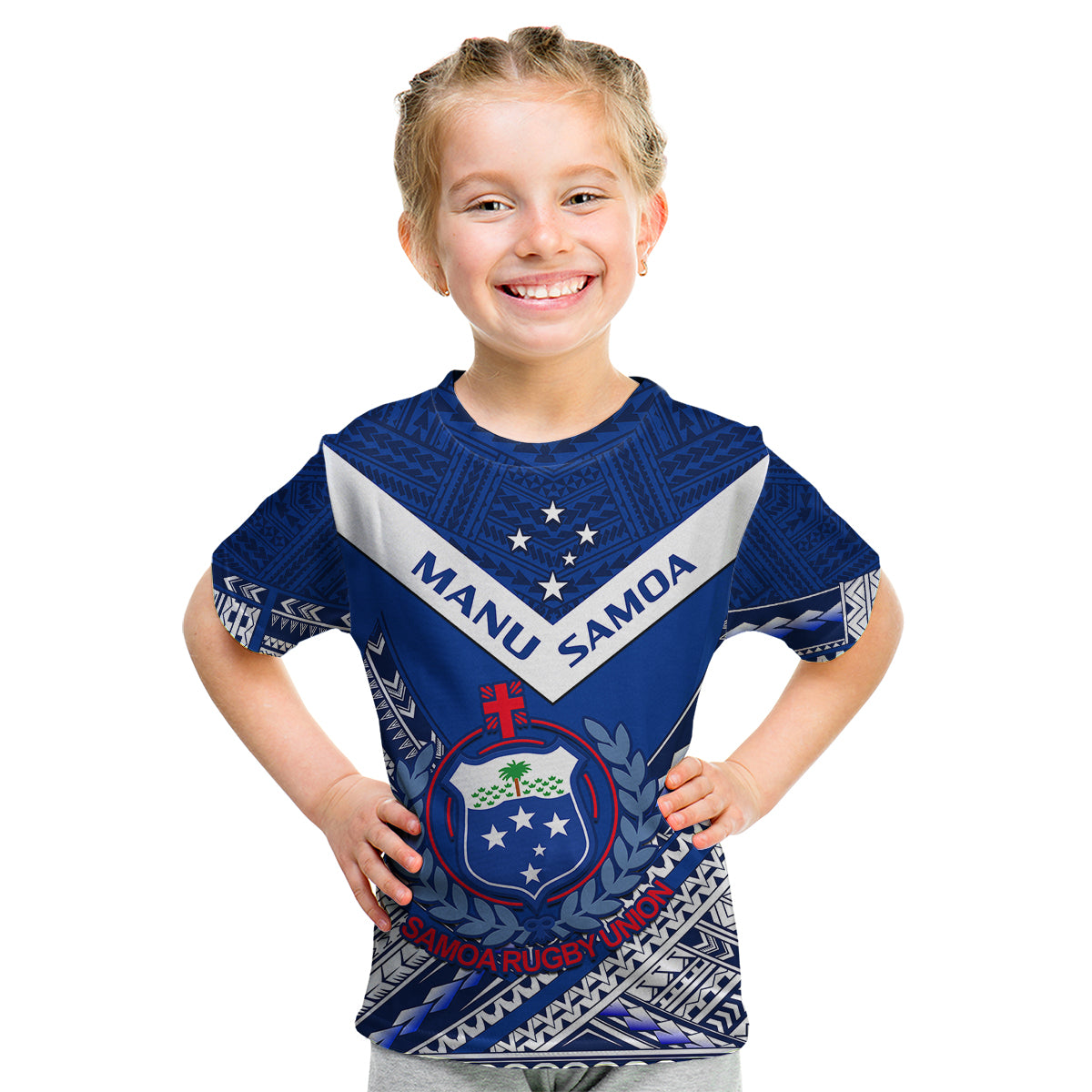 Samoan Rugby Manu Samoa 7s Polynesian Pattern Kid T Shirt LT14 Youth XL Size14 - Polynesian Pride