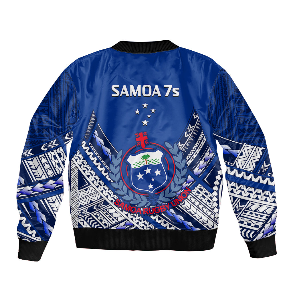 Samoan Rugby Manu Samoa 7s Polynesian Pattern Sleeve Zip Bomber Jacket LT14 - Polynesian Pride