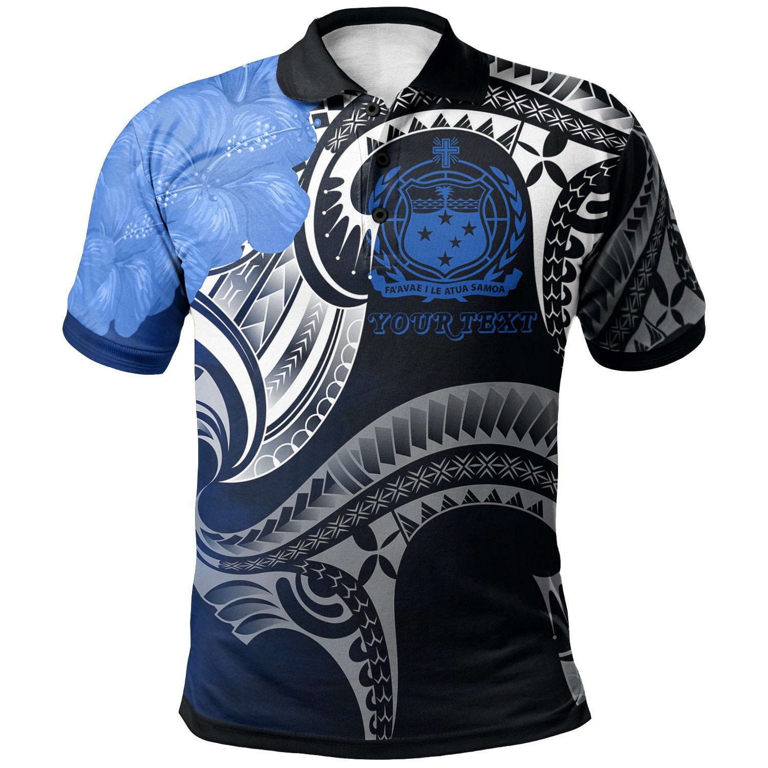 Samoa Custom Polo Shirt Samoan Seal Wave Style (Blue) Unisex Blue - Polynesian Pride