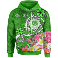 SM Custom Hoodie Turtle Plumeria (Green) Unisex Gold - Polynesian Pride