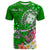 Fiji Custom T Shirt Turtle Plumeria (Green) Unisex Green - Polynesian Pride
