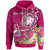 Fiji Custom Zip up Hoodie Turtle Plumeria (Pink) Unisex Pink - Polynesian Pride