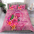 Northern Mariana Islands Polynesian Bedding Set - Floral With Seal Pink pink - Polynesian Pride