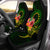 Cook Islands Polynesian Car Seat Covers - Floral With Seal Flag Color Universal Fit Green - Polynesian Pride