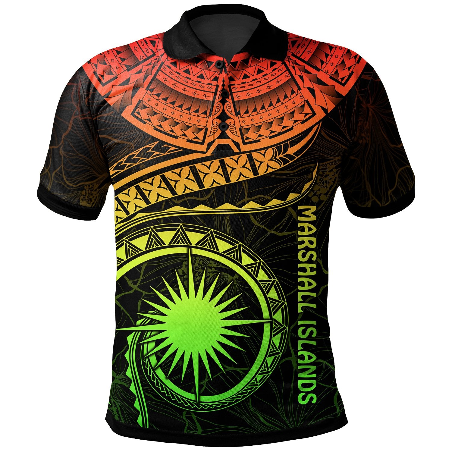 Marshall Islands Polynesian Polo Shirt Marshall Islands Waves (Reggae) Unisex Reggae - Polynesian Pride