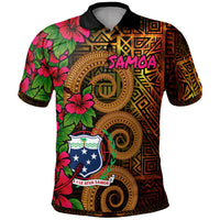 Samoa Polynesian Polynesian Polo Shirt Hibiscus Vintage Unisex Orange - Polynesian Pride