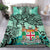 Fiji Bedding Set - Vintage Floral Pattern Green Color Green - Polynesian Pride