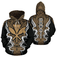 Kanaka Map Hoodie Gold Armor Style Unisex White - Polynesian Pride