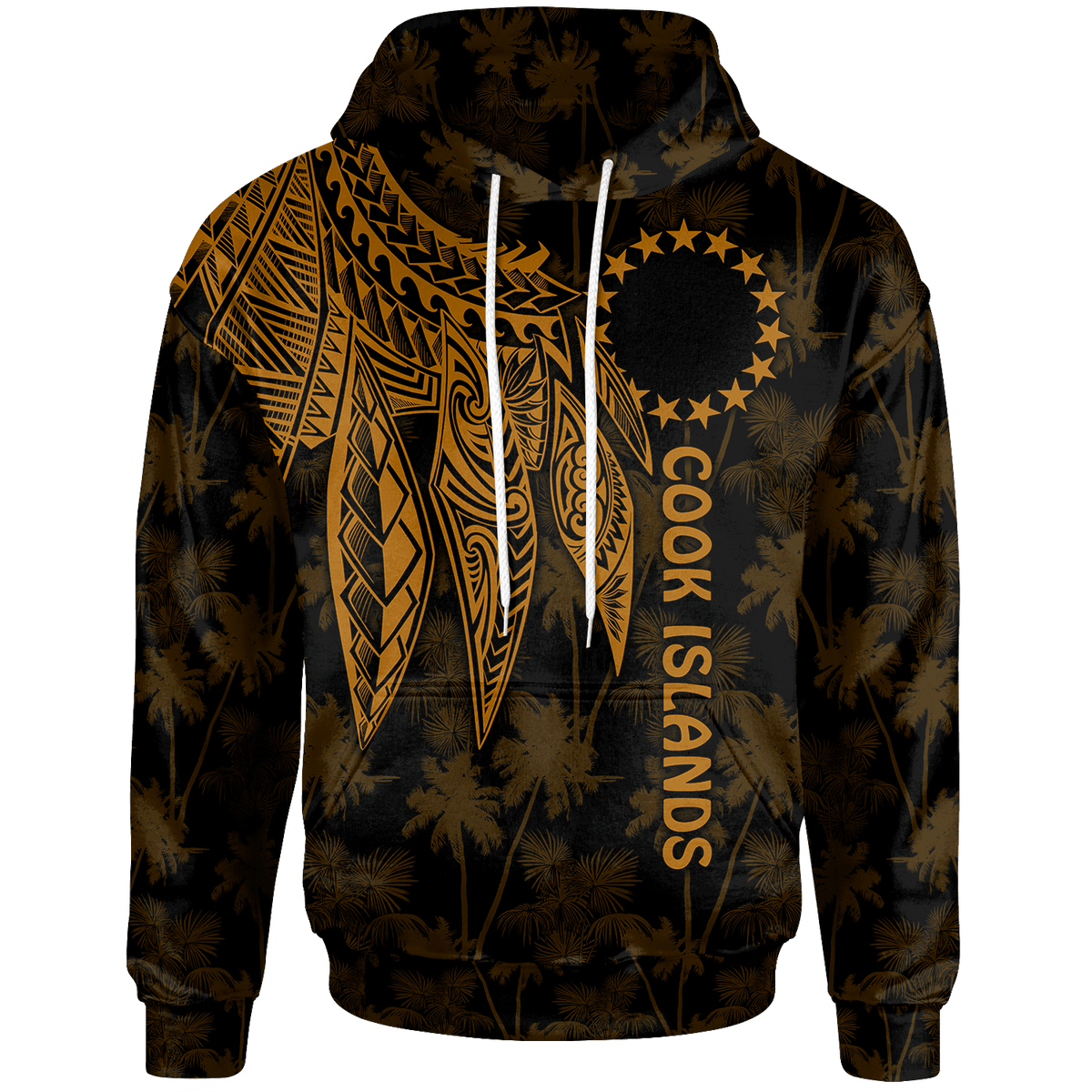 Cook Islands Hoodie Polynesian Wings (Golden) Unisex Golden - Polynesian Pride