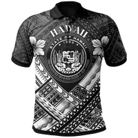 Hawaii Polo Shirt White Seal Polynesian Patterns Unisex White - Polynesian Pride