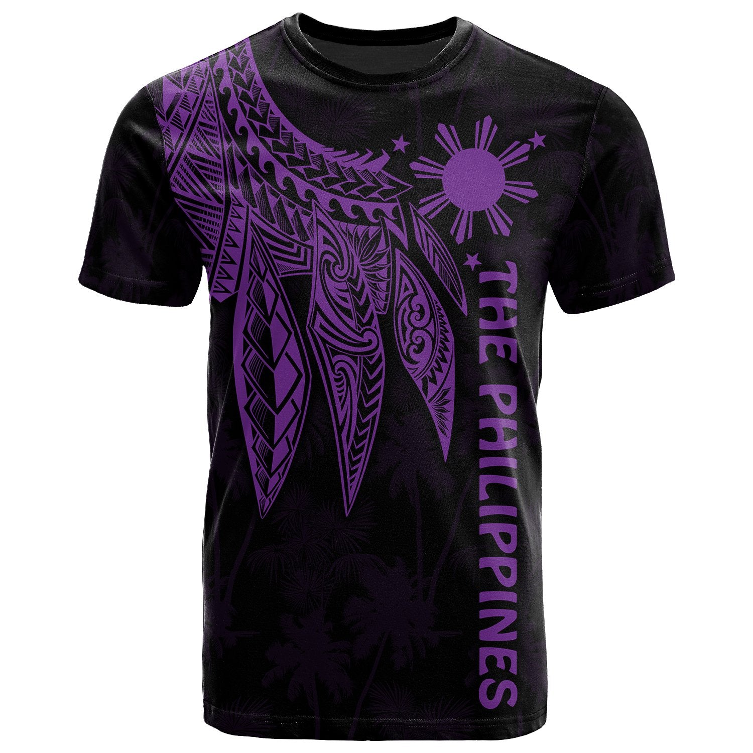 The Philippines T Shirt Polynesian Wings (Purple) Unisex Purple - Polynesian Pride