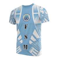 Federated States of Micronesia T Shirt F S M Seal Polynesian Tattoo Light Blue Style Unisex SkyBlue - Polynesian Pride