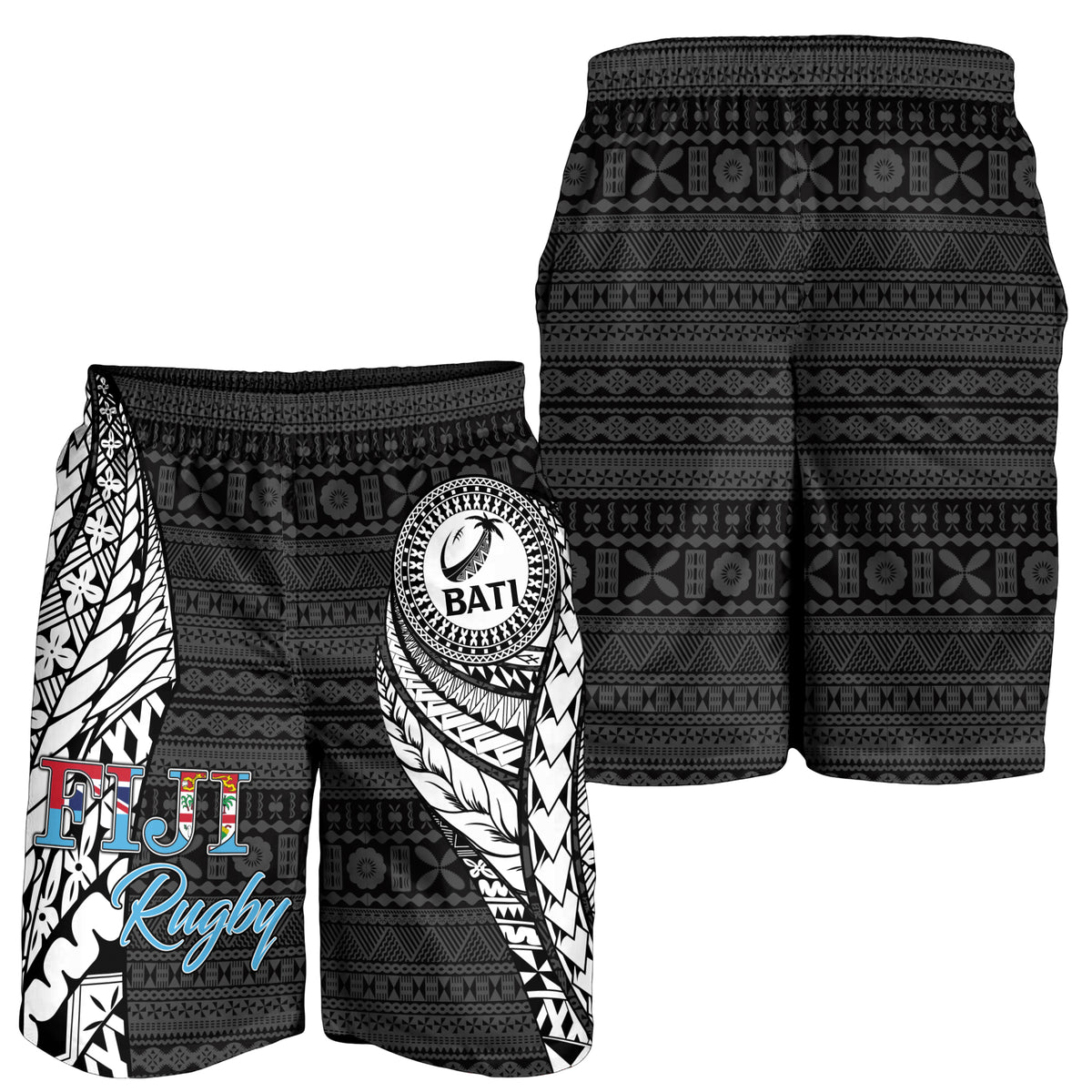 Fiji Rugby Bati Tapa Pattern Men Short - LT2 - Polynesian Pride
